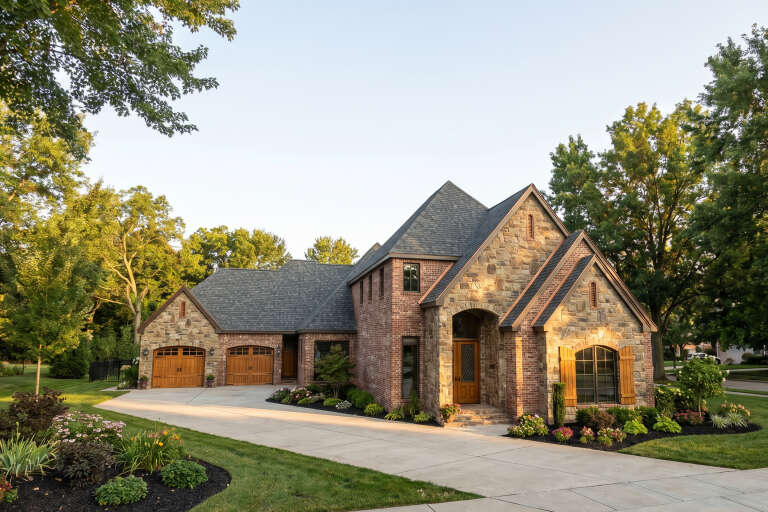 House Plan House Plan #23868 Angled Front Elevation 