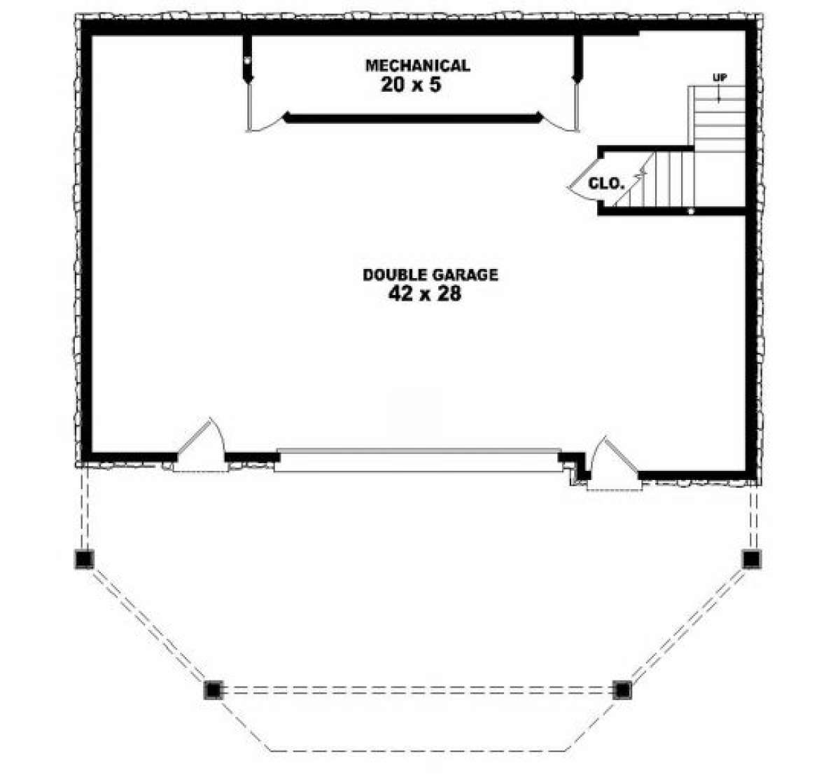 Basement/Garage Floor for House Plan #053-00198