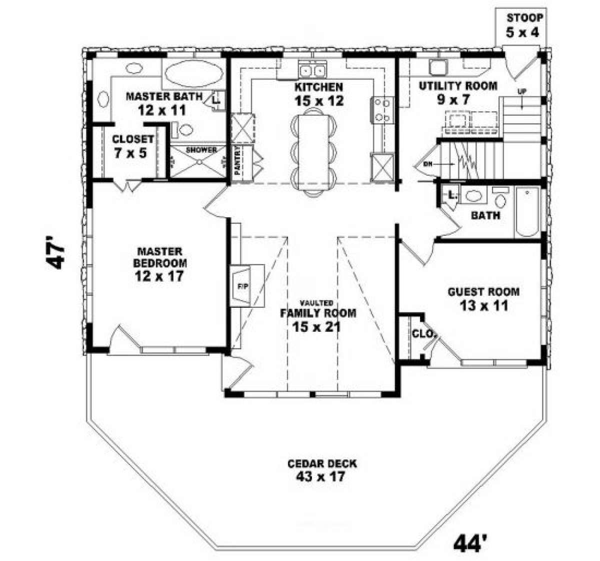 First Floor for House Plan #053-00198