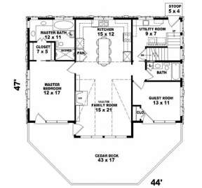 First Floor for House Plan #053-00199