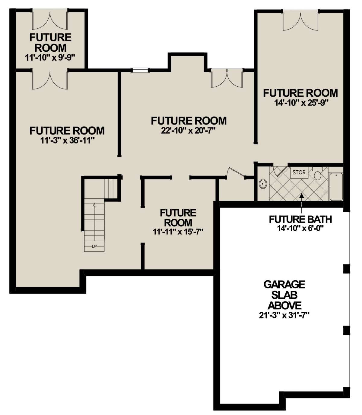 Basement for House Plan #036-00265