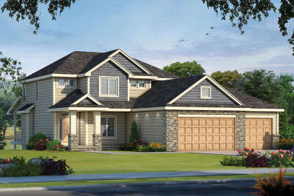 5 Bed, 3 Bath, 3296 Square Foot House Plan - #402-01609