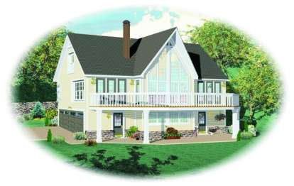 Lake Front House Plan #053-00200 Elevation Photo