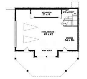 Basement/Garage Floor for House Plan #053-00200