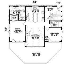 First Floor for House Plan #053-00200
