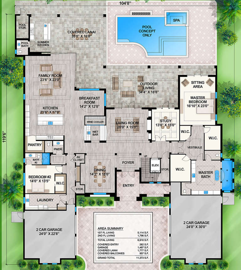 House Plan House Plan #23891 Drawing 1