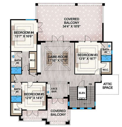 Second Floor for House Plan #207-00083
