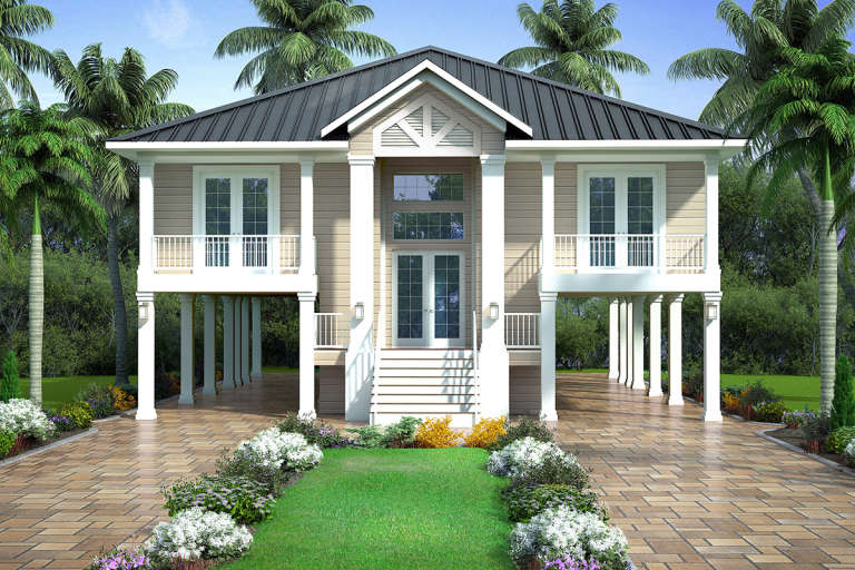 Coastal House Plan #207-00085 Elevation Photo