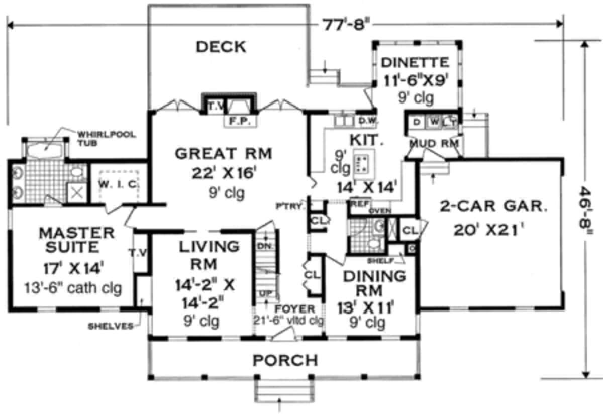 Main Floor for House Plan #033-00048