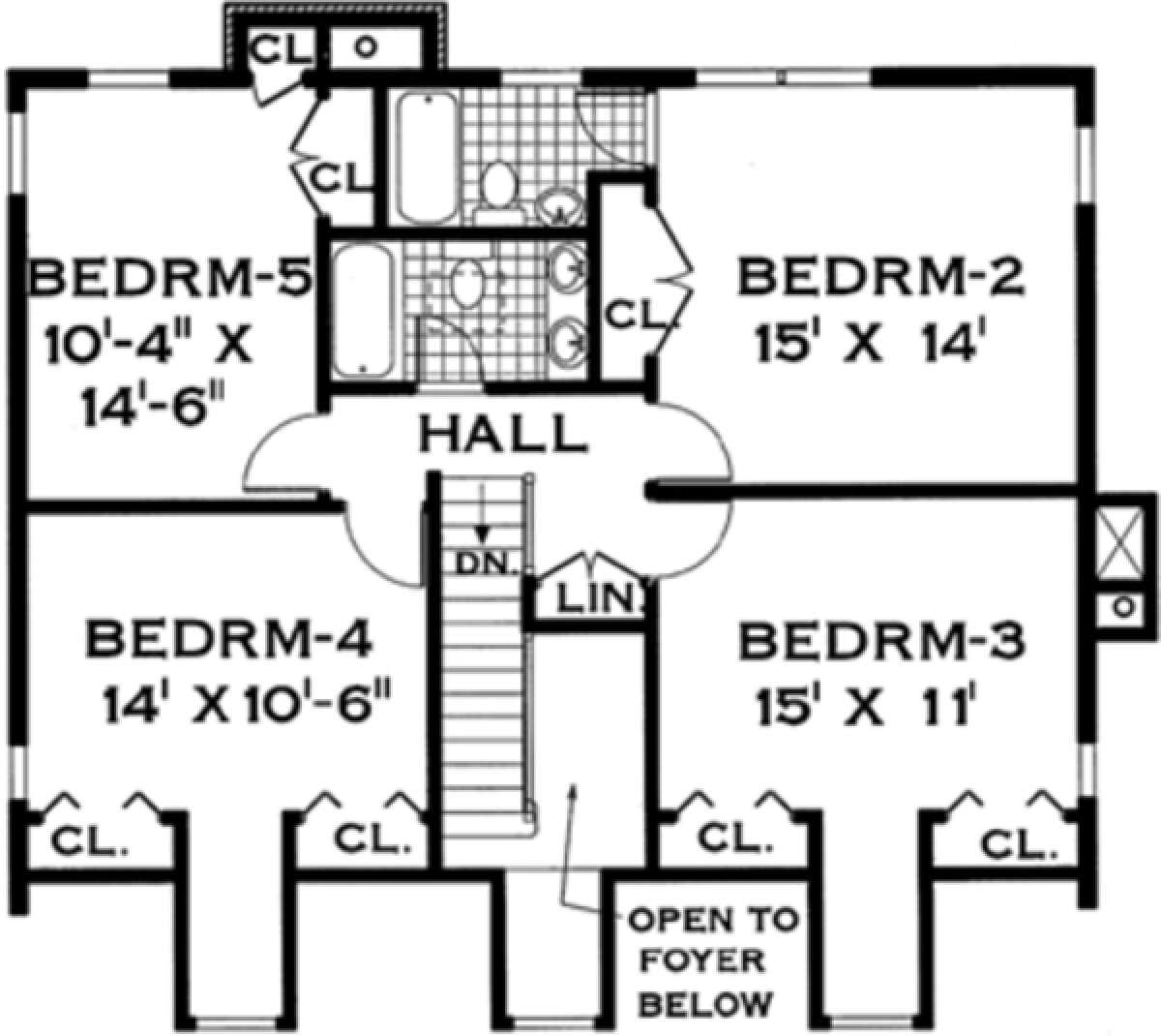 Upper Floor for House Plan #033-00048