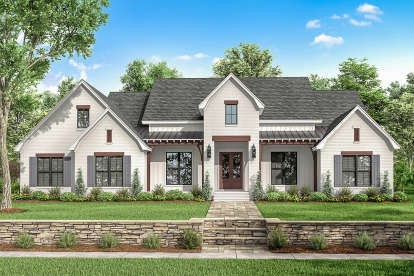 Modern Farmhouse House Plan #041-00201 Elevation Photo