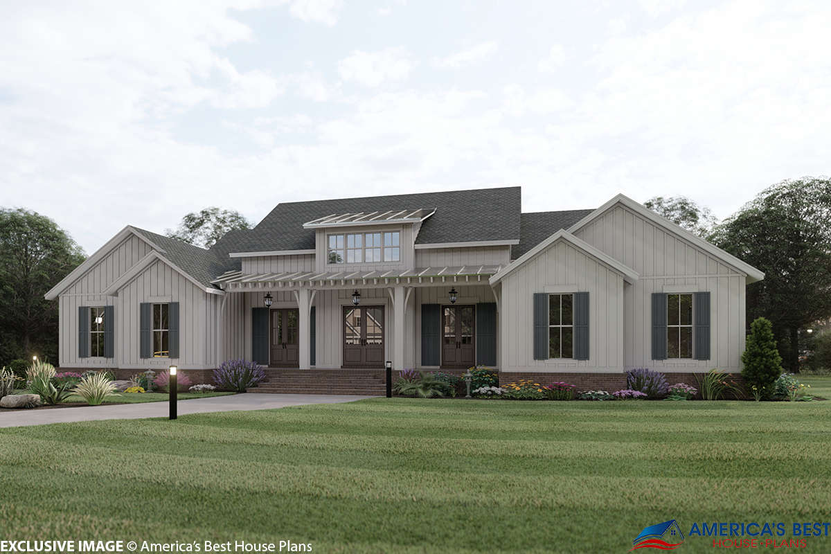 Modern Farmhouse Plan 3 076 Square Feet 4 Bedrooms 3 5 Bathrooms 041 00202