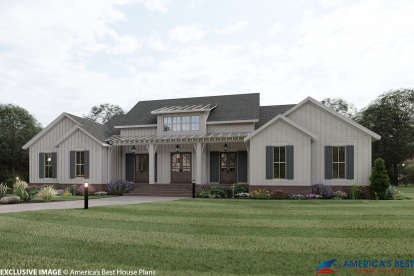 Modern Farmhouse House Plan #041-00202 Elevation Photo