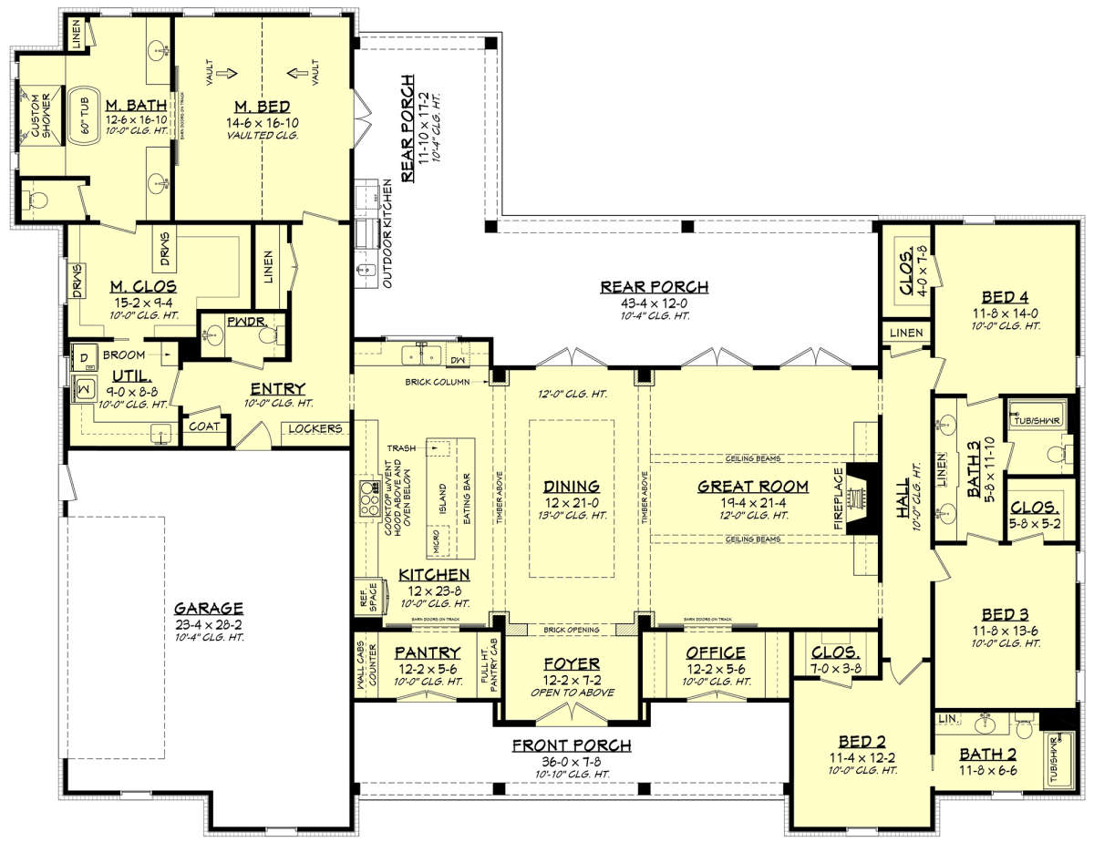 Modern Farmhouse Plan 3 076 Square Feet 4 Bedrooms 3 5