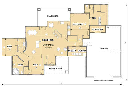 Main Floor for House Plan #881-00001