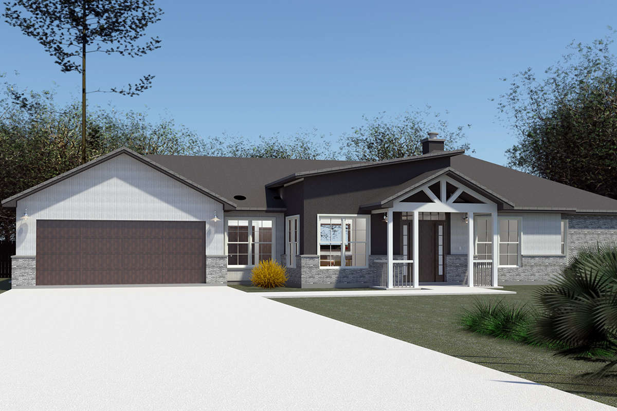 Ranch House Plan #881-00002 Elevation Photo
