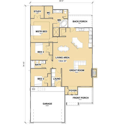 Main Floor  for House Plan #881-00003