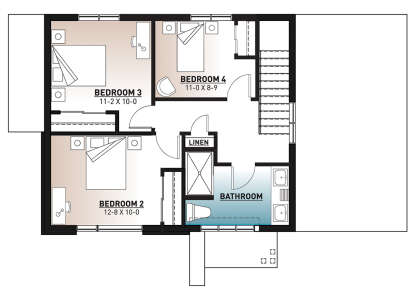 Second Floor for House Plan #034-01232