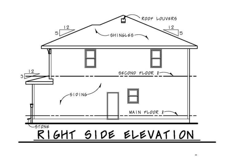 Prairie House Plan #402-01615 Elevation Photo