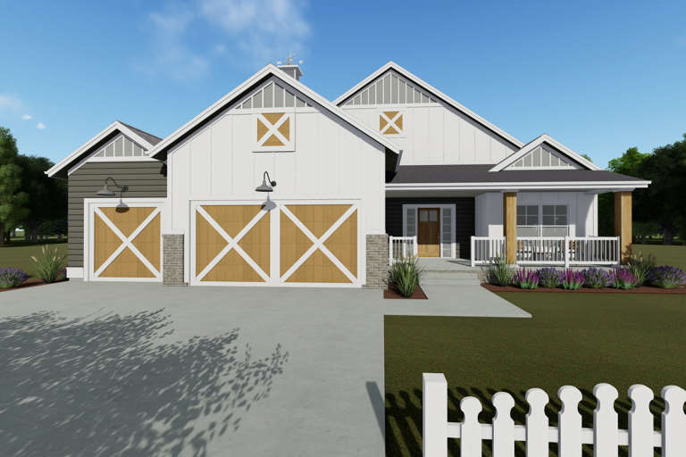 Modern Farmhouse House Plan #425-00017 Elevation Photo