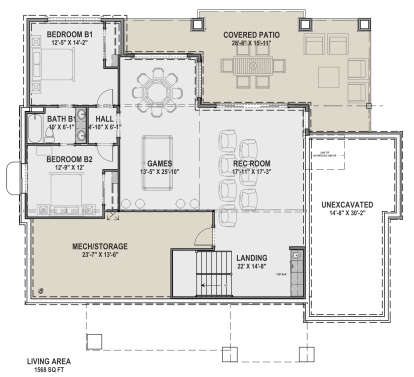 Basement for House Plan #425-00019
