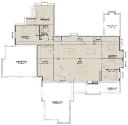 Basement for House Plan #425-00021