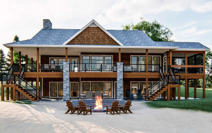 Mountain Rustic House Plan #963-00369 Elevation Photo