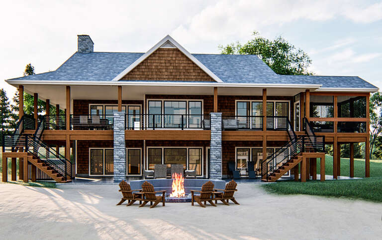 Mountain Rustic  House Plan #963-00369 Elevation Photo