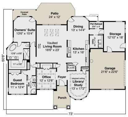 Main Floor for House Plan #035-00849