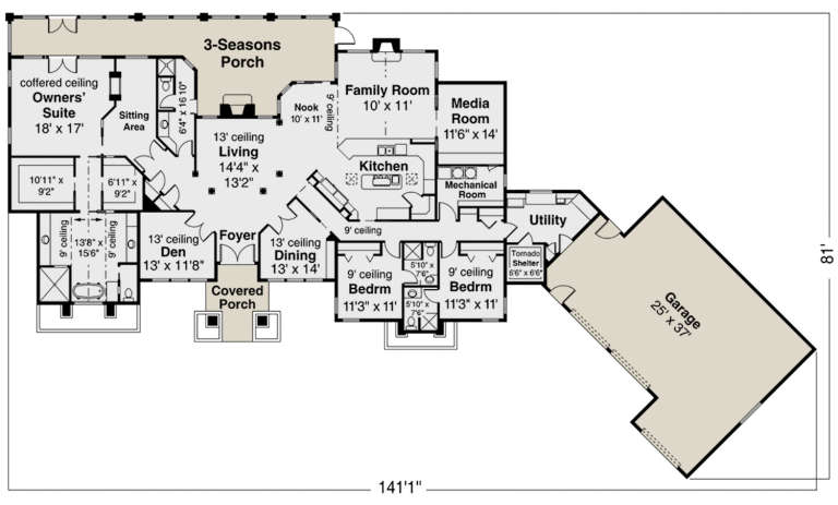 House Plan House Plan #23976 Drawing 1