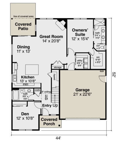 Main Floor for House Plan #035-00853