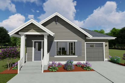 1 Bed, 1 Bath, 810 Square Foot House Plan - #425-00025