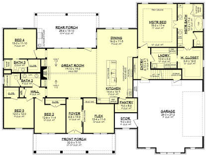 Main Floor for House Plan #041-00204