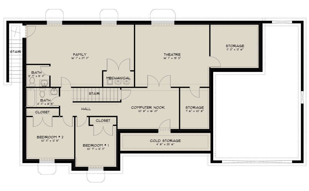 Basement for House Plan #2802-00044