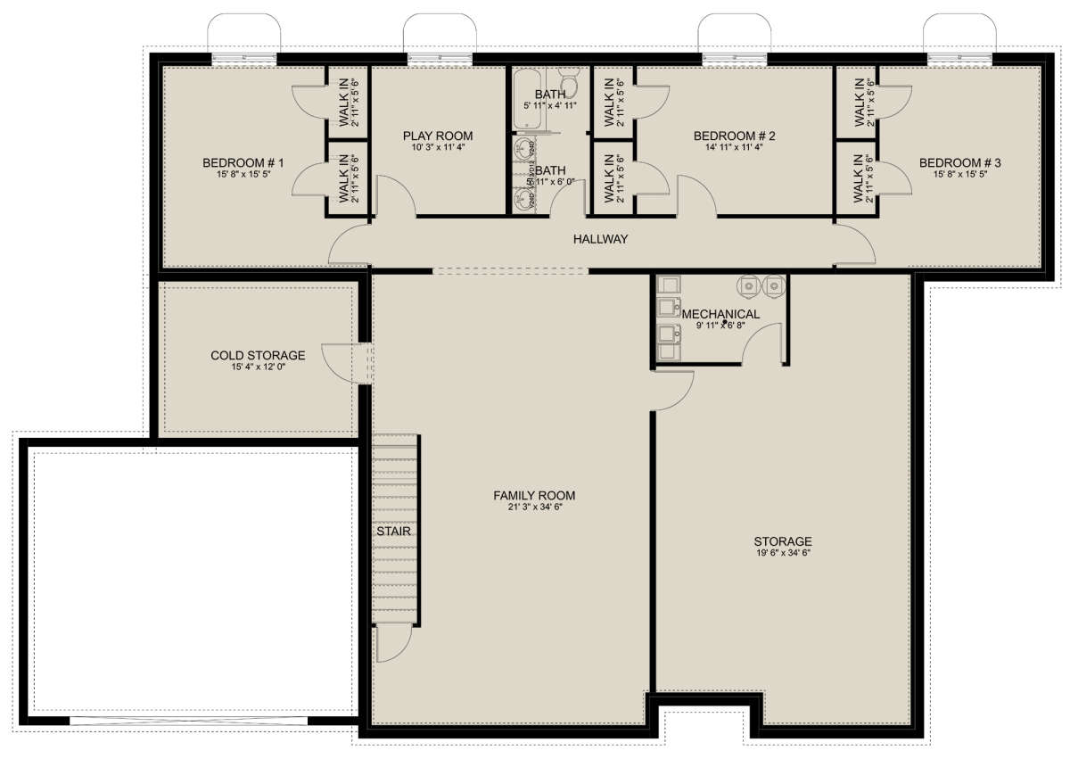 Basement for House Plan #2802-00046