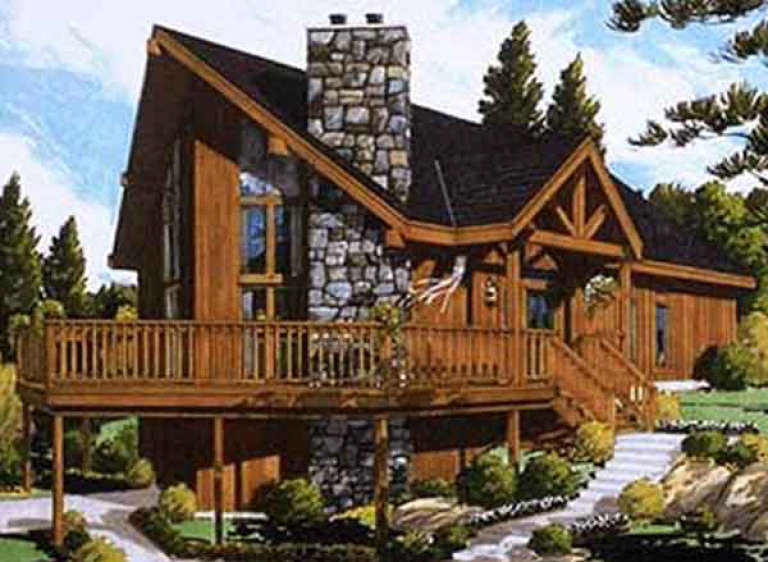 Vacation House Plan #033-00049 Elevation Photo