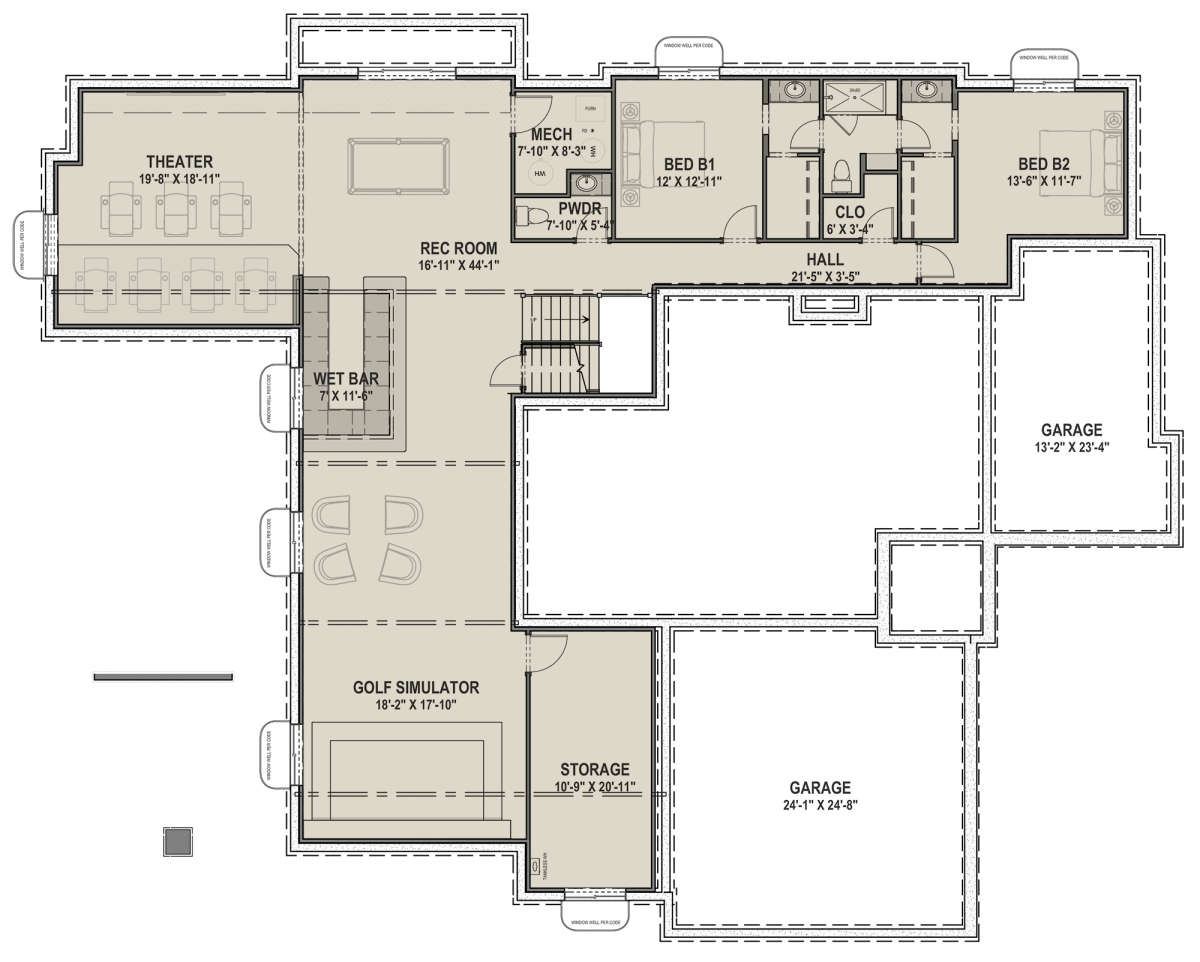 Basement for House Plan #425-00029