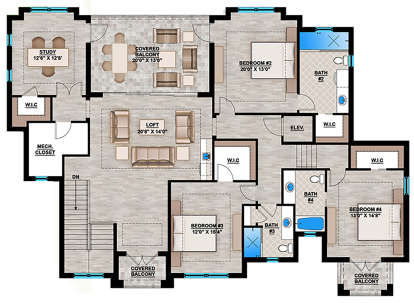 Second Floor for House Plan #207-00086