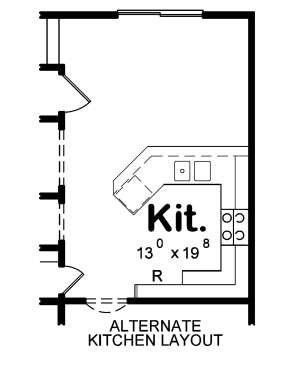 Alternate Kitchen for House Plan #402-01622
