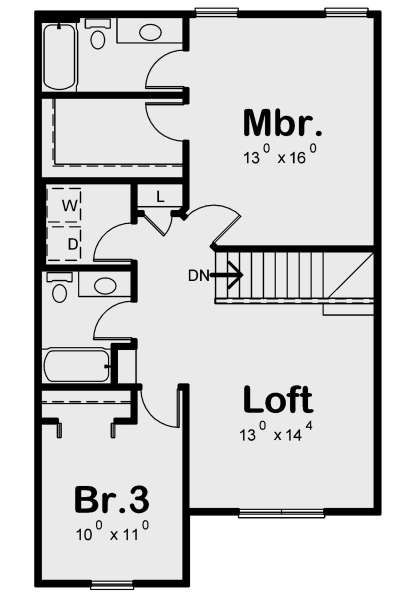 Second Floor for House Plan #402-01623