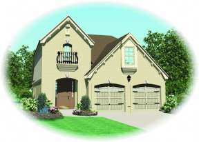 Narrow Lot House Plan #053-00201 Elevation Photo