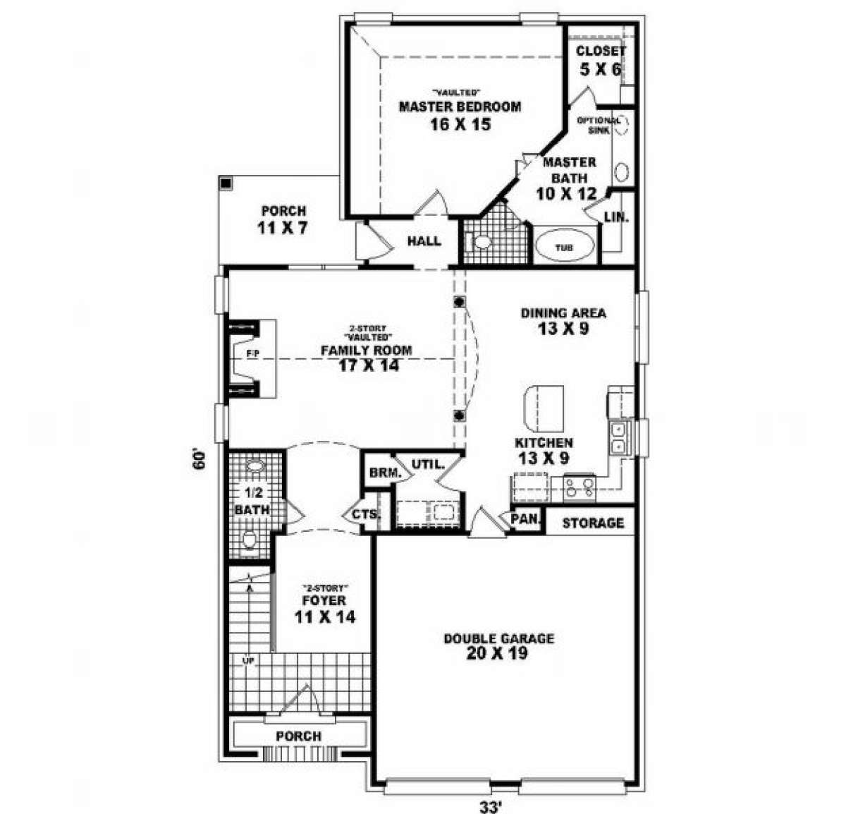 First Floor for House Plan #053-00201