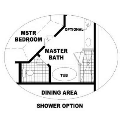 Optional Master Bath for House Plan #053-00201