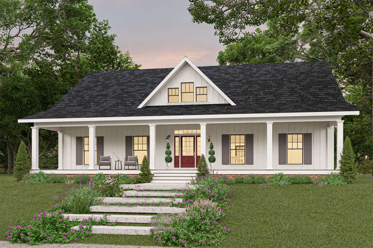House Plan House Plan #24052 Angled Front Elevation