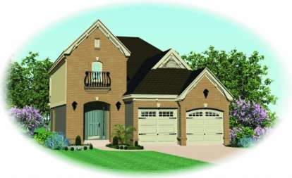 French Country House Plan #053-00202 Elevation Photo