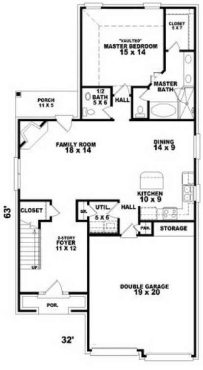 First Floor for House Plan #053-00202
