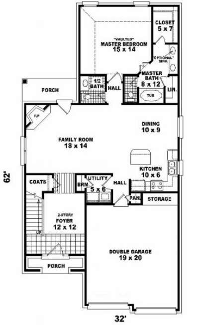 First Floor for House Plan #053-00203