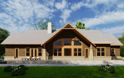 Mountain Rustic House Plan #699-00260 Elevation Photo