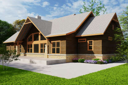 Mountain Rustic House Plan #699-00260 Elevation Photo