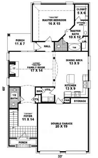 First Floor for House Plan #053-00204